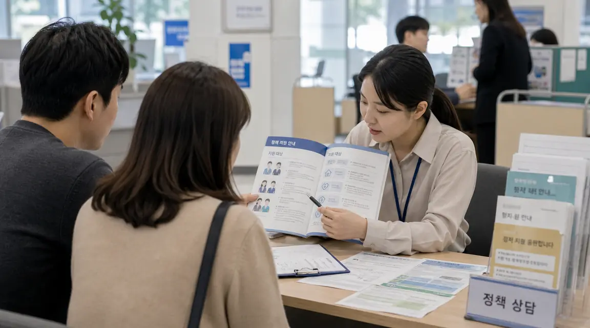 정책 뉴스를 확인하는 시민과 관계자 현장 이미지 본문 이미지 2